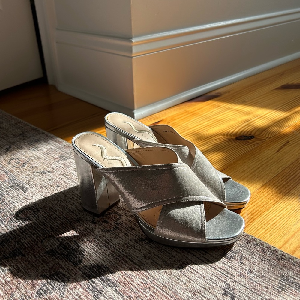 Silver Nina Heels